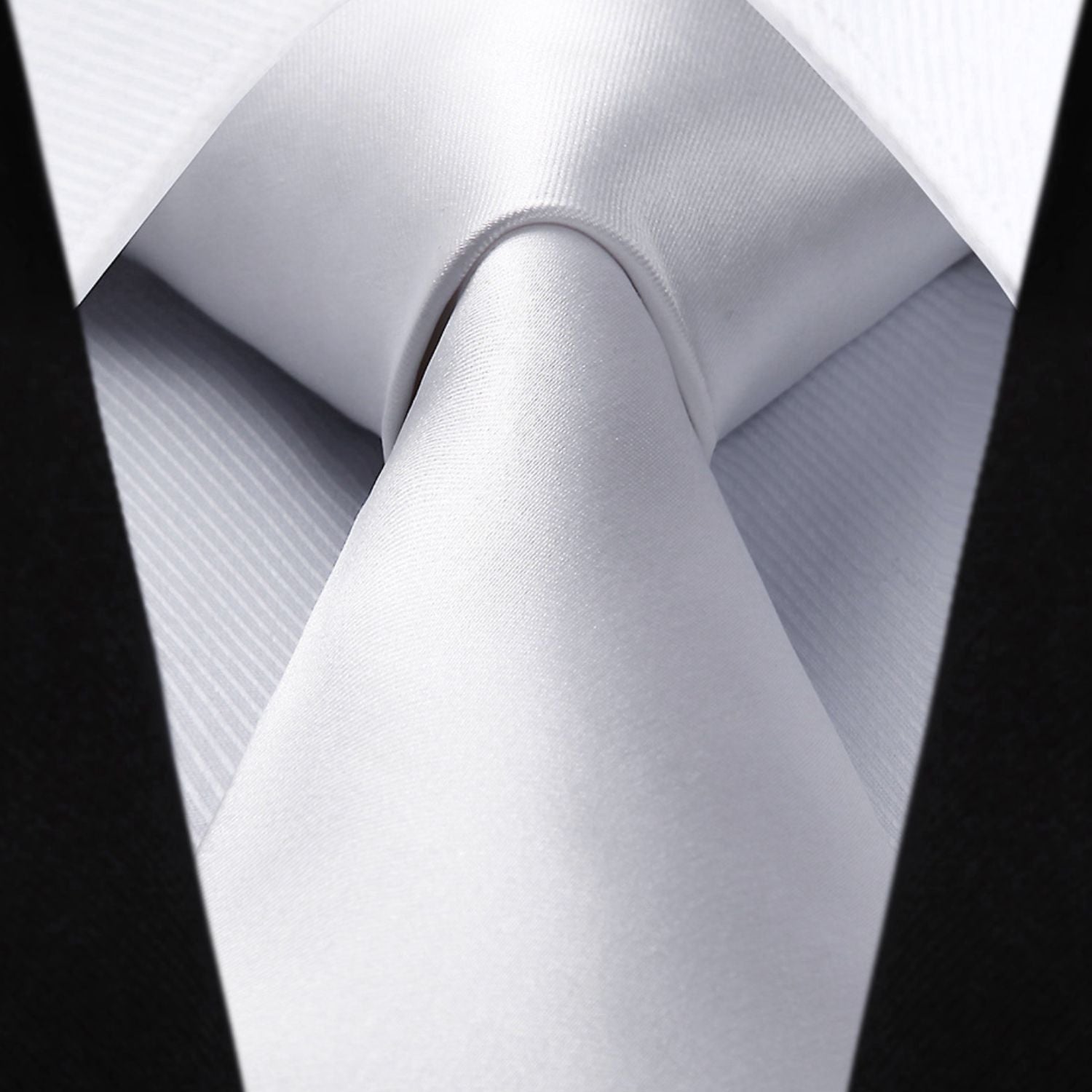 Solid Tie Handkerchief Set - SILVER