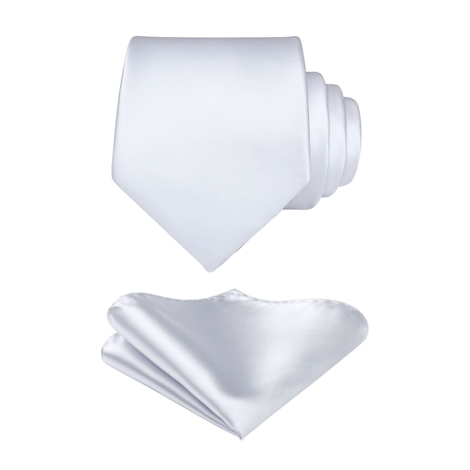 Solid Tie Handkerchief Set - SILVER