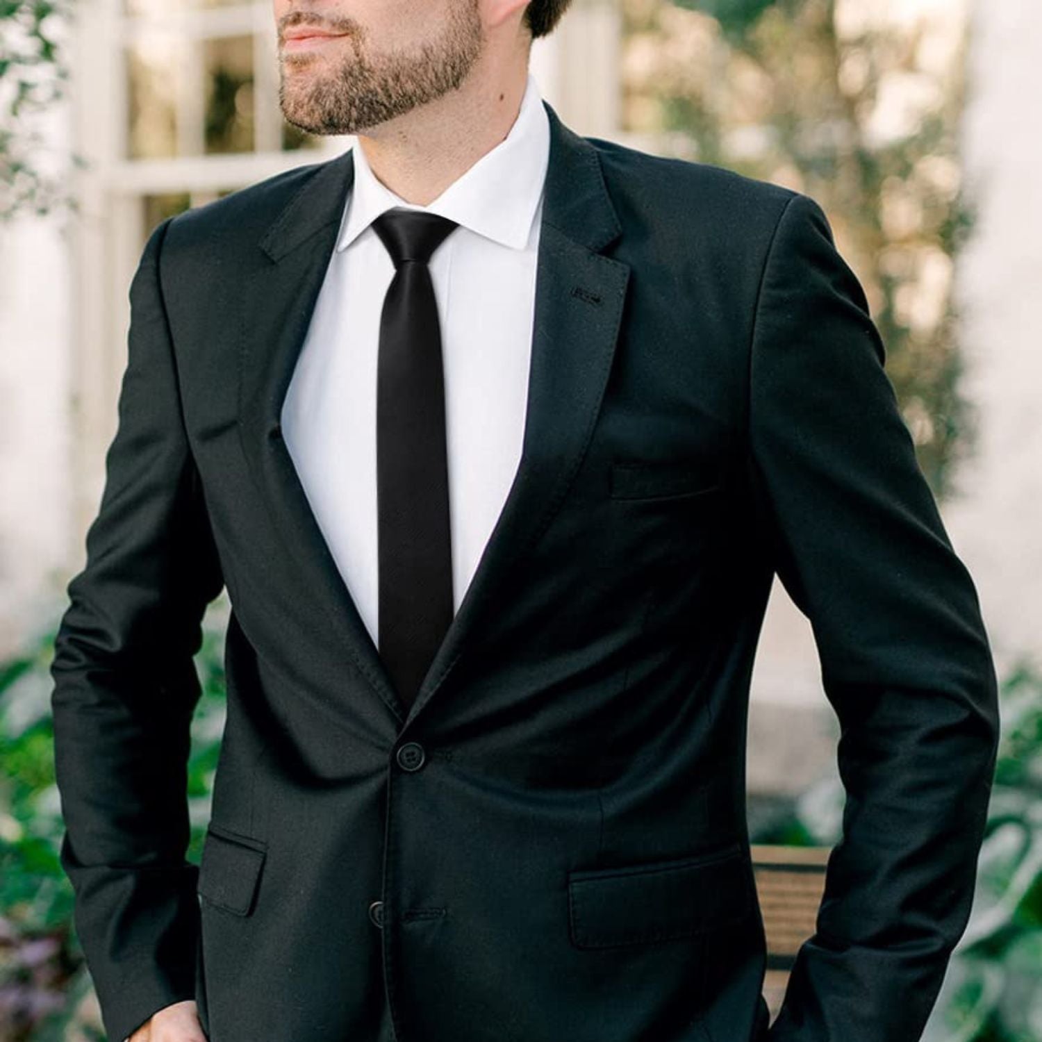 Solid 2.17'' Skinny Formal Tie - 05-BLACK