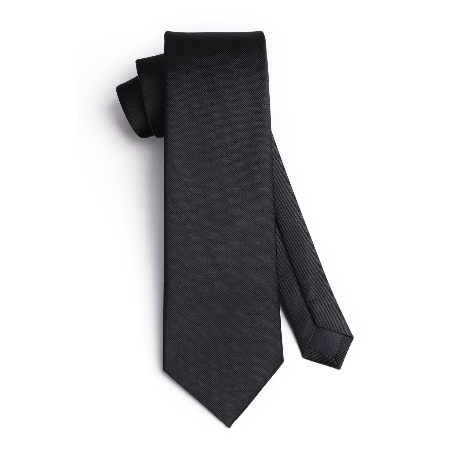 Solid 3.35 inch Tie Handkerchief Set - K-BLACK