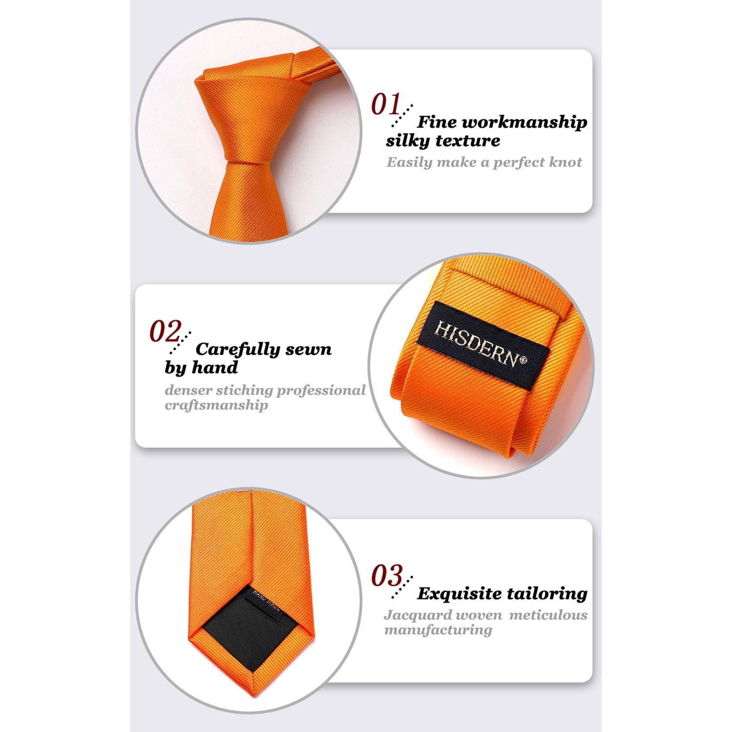 Solid 2.17 inch Skinny Formal Tie - 07-ORANGE