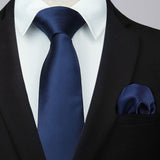 Solid Ties Handkerchief Set - E-NAVY BLUE