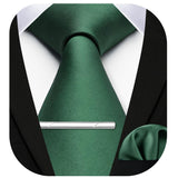 Solid Tie Handkerchief Clip - MATTE GREEN