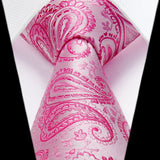 Paisley Tie Handkerchief Set - 03A-PINK3