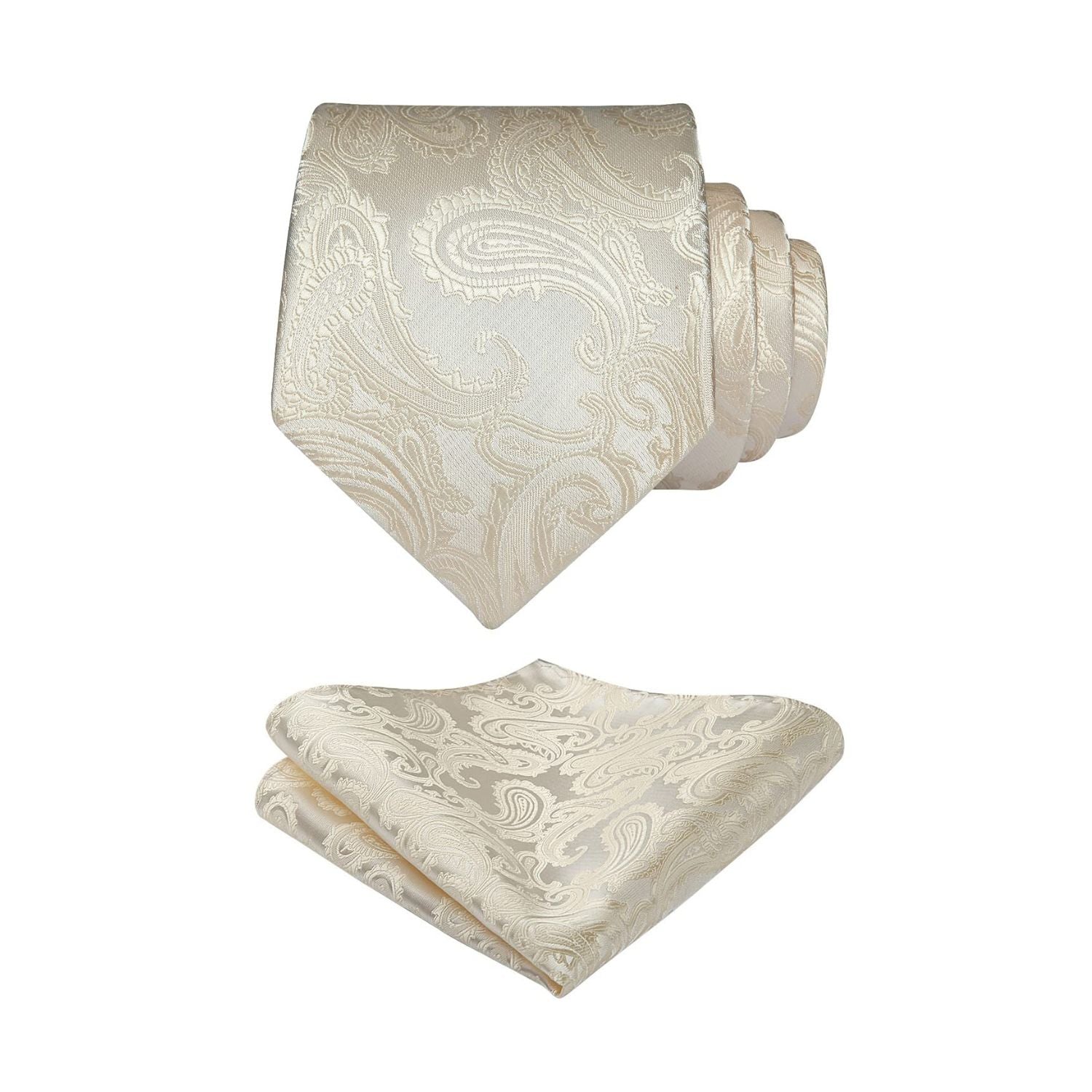 Paisley Ties Handkerchief Set - BEIGE