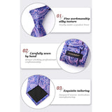 Paisley Extra Long Tie Handkerchief Set - C23-BLUE