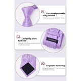 Paisley Extra Long Tie Handkerchief Set - C21-PURPLE