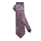 Paisley Tie Extra Long Handkerchief Set - F-02 PINK/GRAY