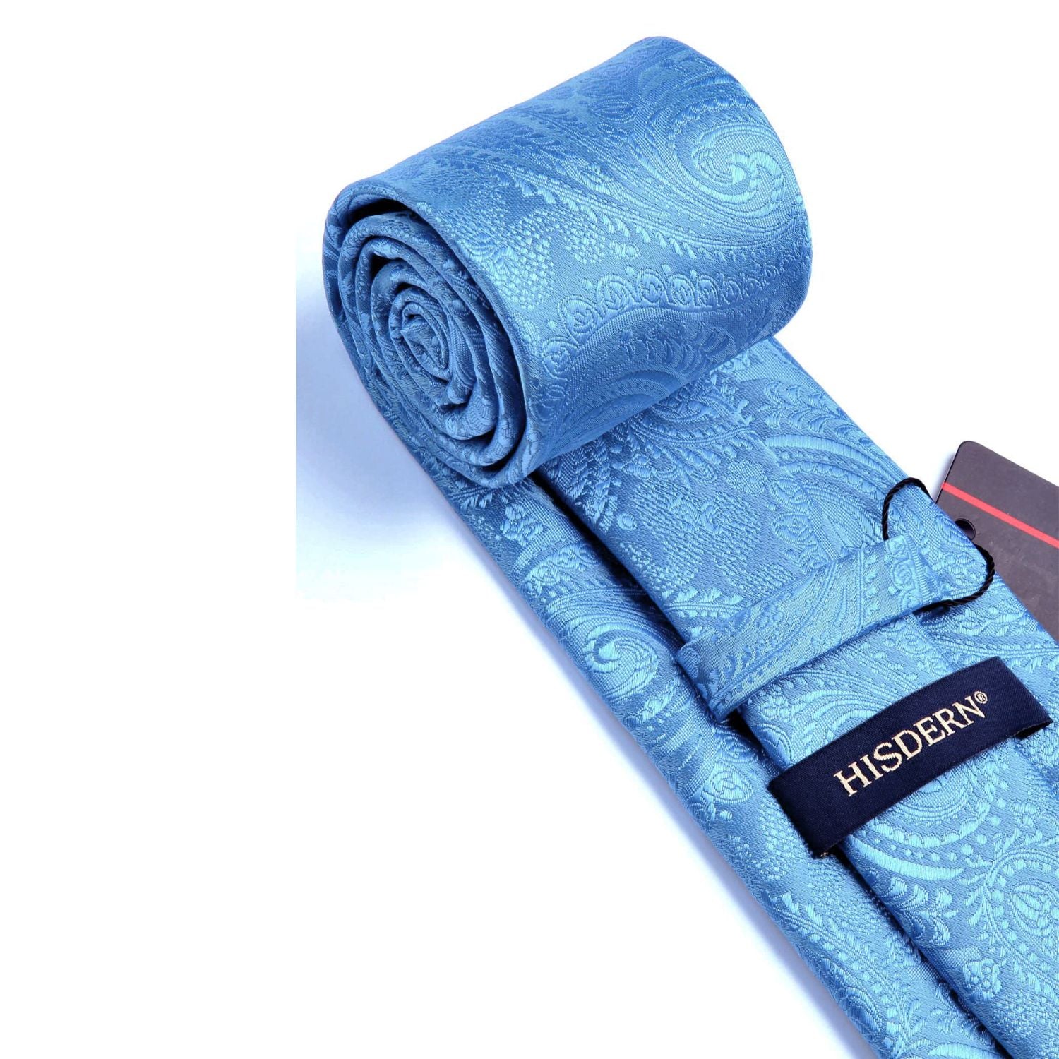 Paisley Tie Handkerchief Set - D6-LIGHT BLUE