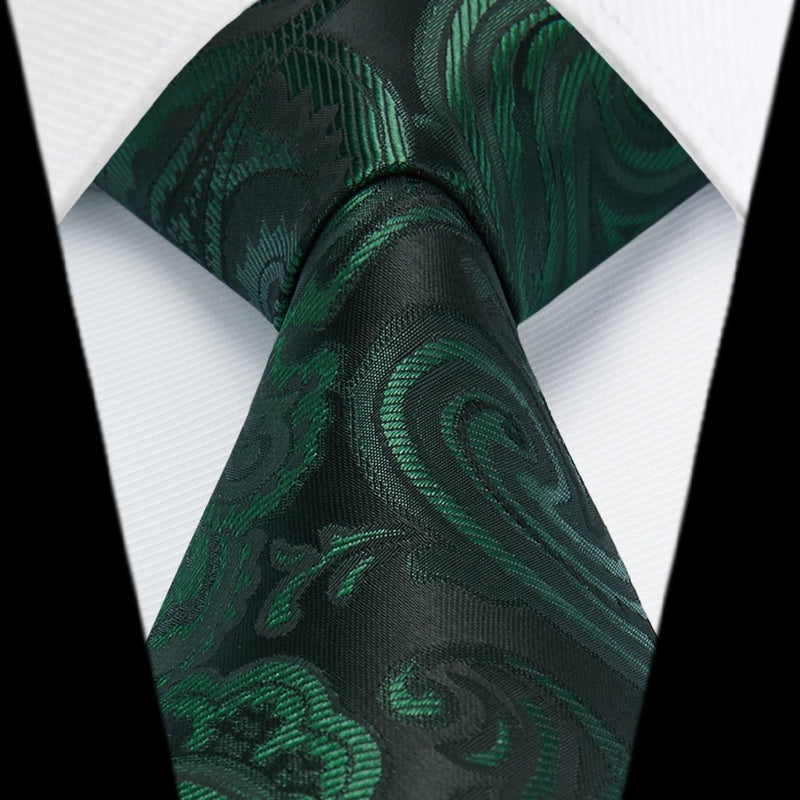 Paisley Tie Handkerchief Set - D1-GREEN7