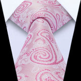 Paisley Tie Handkerchief Set - 03A-PINK4