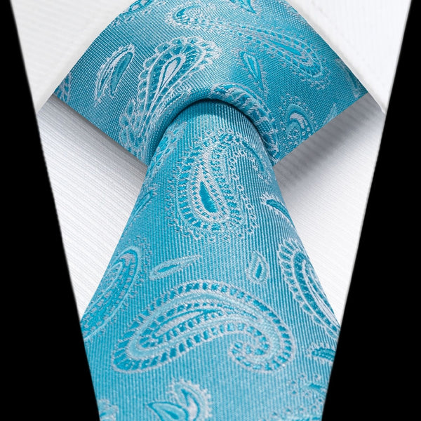 Floral Tie Handkerchief Set - F3-BLUE