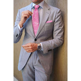 Paisley Extra Long Tie Handkerchief Set - C20-PINK