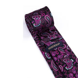 Floral Tie Handkerchief Set - D2-HOT PINK