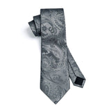 Paisley Tie Handkerchief Set - GREY