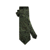 Paisley Tie Handkerchief Set - K-GREEN-1