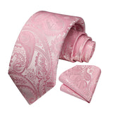 Paisley Tie Handkerchief Set - PINK