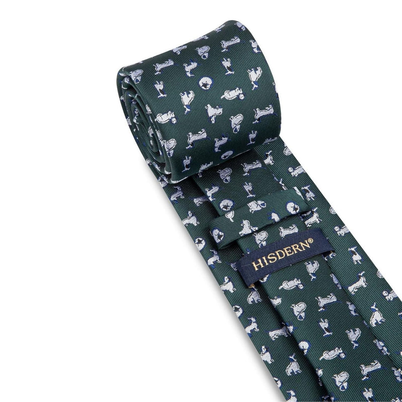 Dog Tie Handkerchief Set - GREEN/WHITE