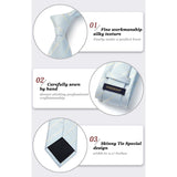 Stripe Tie Handkerchief Set - SILVER-1