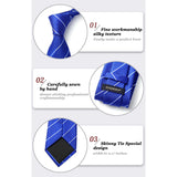 Stripe Tie Handkerchief Set - ROYAL BLUE