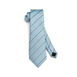 Stripe Tie Handkerchief Set - C-04 BLUE 1