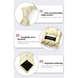 Stripe Tie Handkerchief Set - GOLD/CHAMPAGNE