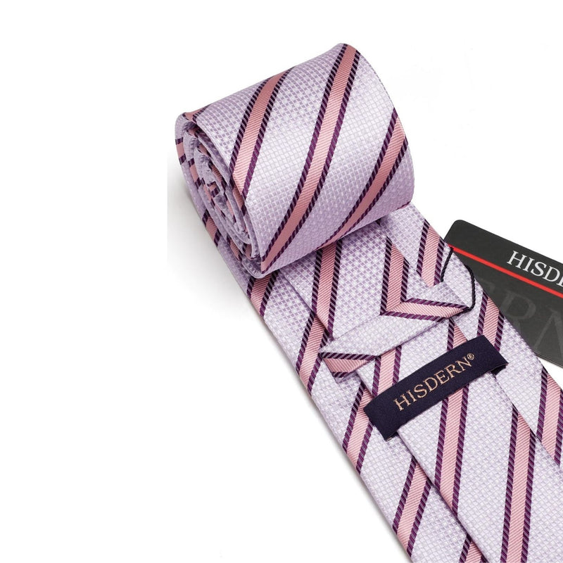 Stripe Tie Handkerchief Set - PINK