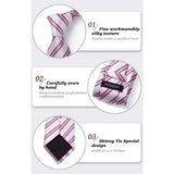 Stripe Tie Handkerchief Set - PINK