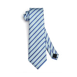 Stripe Tie Handkerchief Set - BABY BLUE