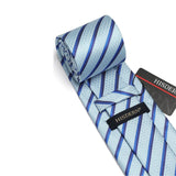 Stripe Tie Handkerchief Set - BABY BLUE