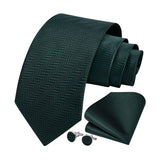 Houndstooth Tie Handkerchief Set - 05-GREEN1