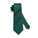 Stripe Tie Handkerchief Cufflinks - 05-GREEN4