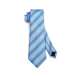 Stripe Tie Handkerchief Set - C-05 BLUE