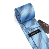 Stripe Tie Handkerchief Set - C-05 BLUE