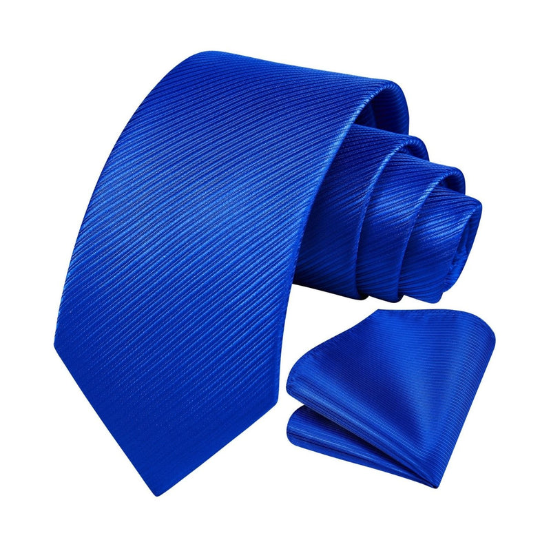 Stripe Tie Handkerchief Set - D4 ROYAL BLUE TWLL