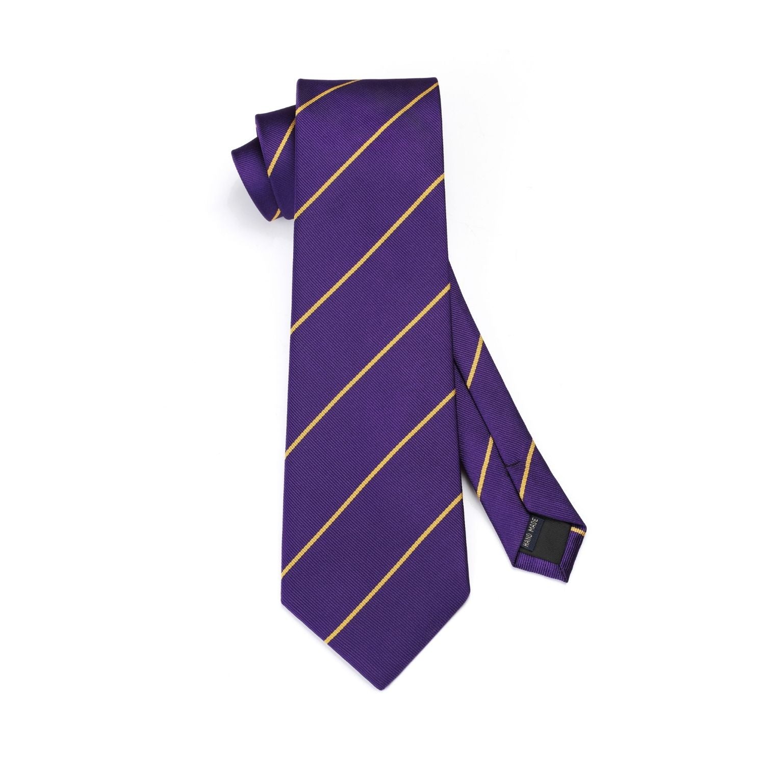Stripe Tie Handkerchief Set - D-03-PURPLE