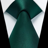 Stripe Tie Handkerchief Set - E-04 GREEN