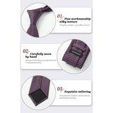 Stripe Tie Handkerchief Set - F-02 PUPRLE BROWN