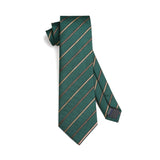 Stripe Tie Handkerchief Set - YELLOW/GREEN