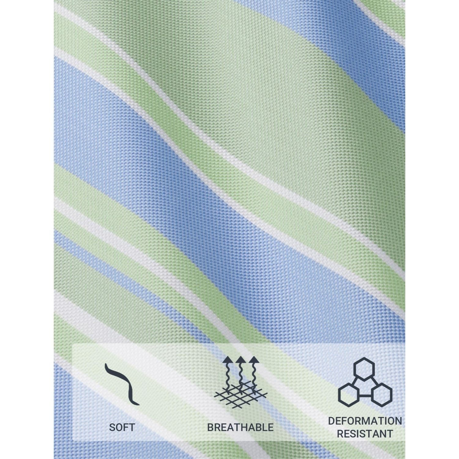 Hisdern Sage Green Blue Striped Business Accessories Set with Cufflinks