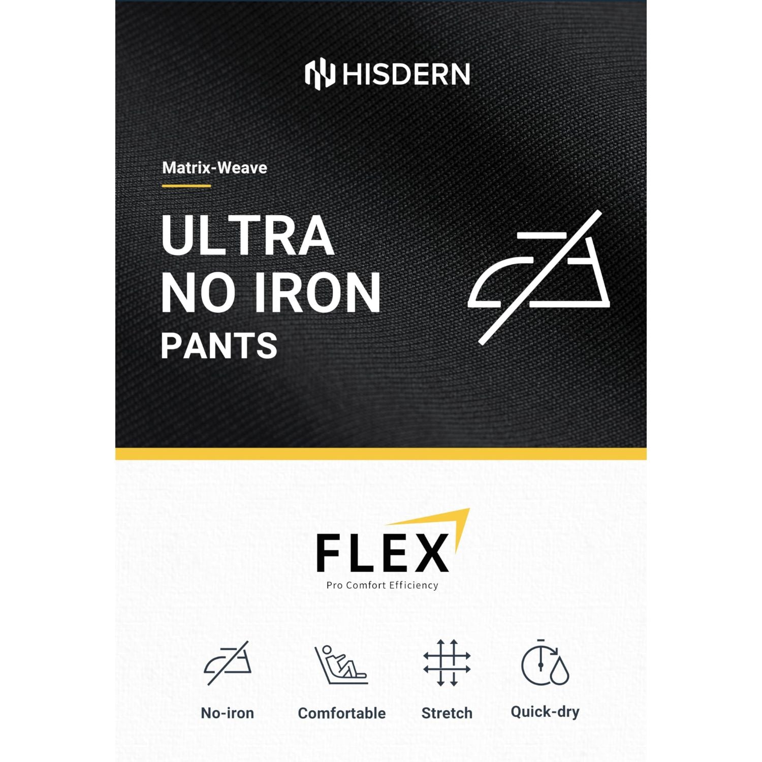Hisdern Flex 505 Men's Wide-Leg Business Casual Pants Seamless Comfort