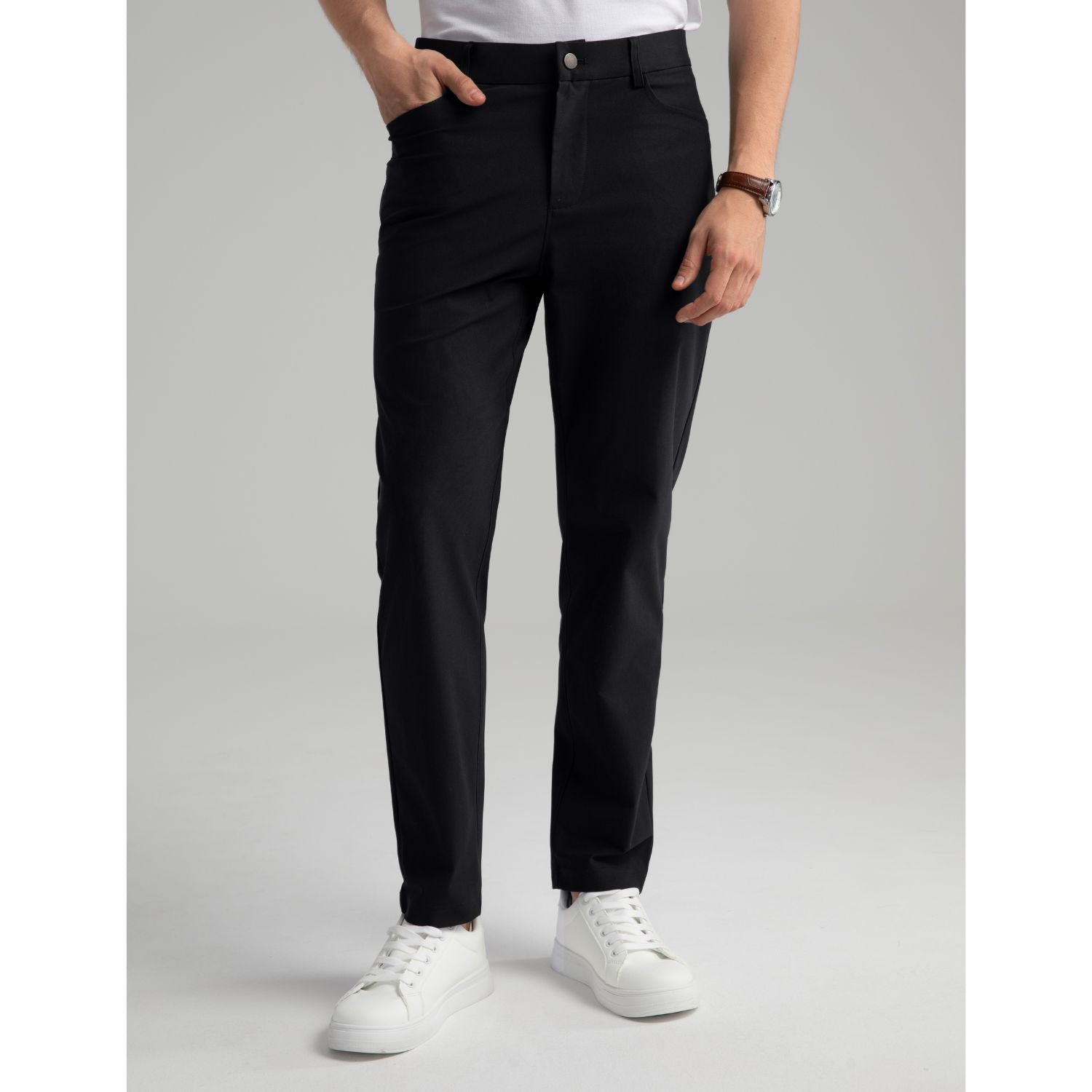Hisdern Flex 503 Men's Golf Pants Slim Fit Stretch for Business Casual