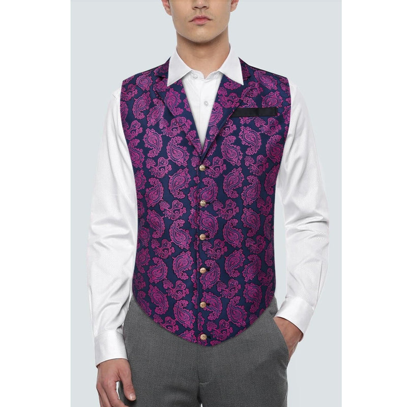 Gothic Lapel Party Vest for Men - PINK-9