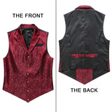 Gothic Lapel Vest for Men - BURGUNDY-2 