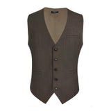 Solid Slim Suit Vest - LIGHT BROWN