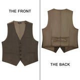 Solid Slim Suit Vest - LIGHT BROWN