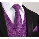 Paisley 3pc Suit Vest Set - PURPLE