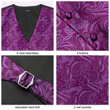 Paisley 3pc Suit Vest Set - PURPLE