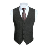 Solid Slim Suit Vest - A3-DARK GREY