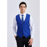 Solid Slim Suit Vest - NAVY BLUE-6